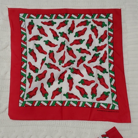 2 New Unique Red Hot Chili Pepper Bandanas - Picture 4 of 8